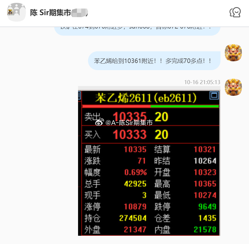 2026/10/19第五单【2611苯乙烯】苯乙烯完成80点！我们在10288附