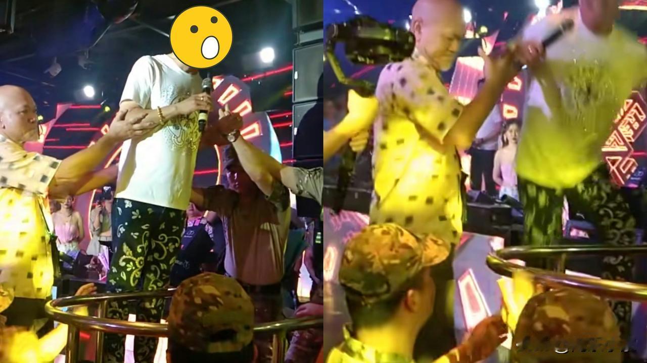 66岁影坛大哥内地出酒吧骚被指落魄，站起身唱歌靠人扶着令人担心！
现年66岁的万