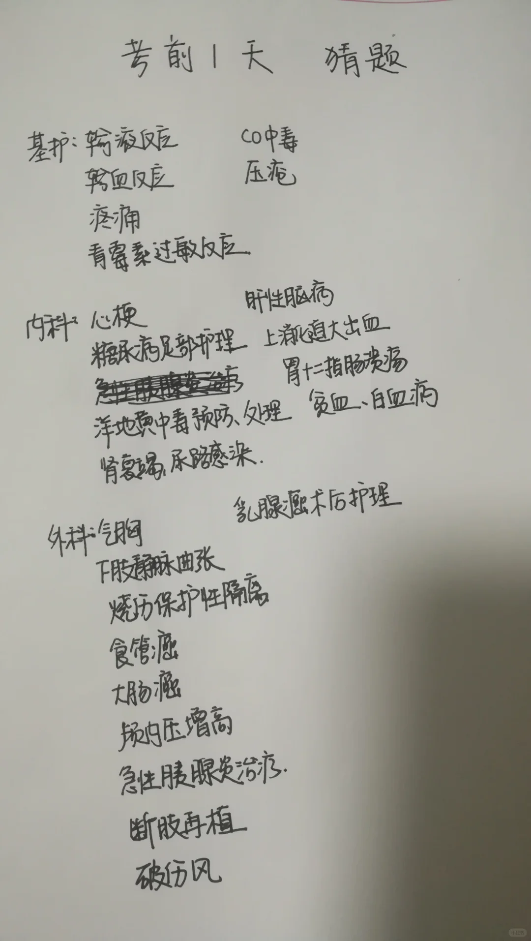 11.2护理岗事业编联考｜考前一天猜题