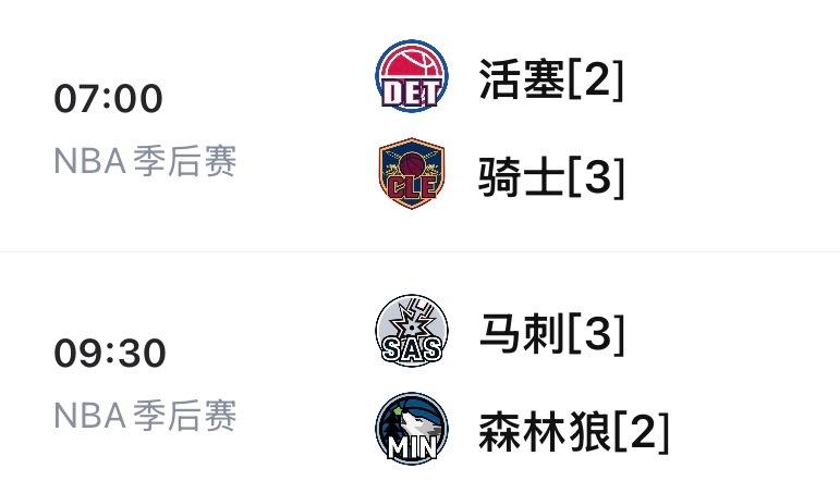 两场G6，你更看好谁？7:00 活塞vs骑士9:30 马刺vs森林狼免费看球地址