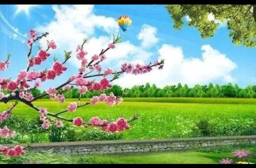 春日浩荡，万物初醒。极目远眺，见新绿如泼墨般铺展山野，桃红柳绿相映成趣。