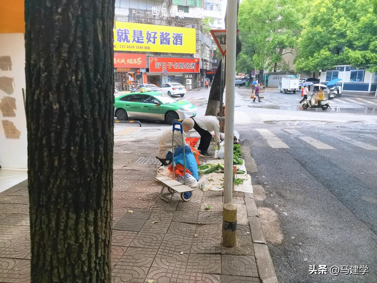 株洲田心路上的城管很少看到了，摆摊卖菜的菜农多了，感觉到还挺方便的，因为菜农是产