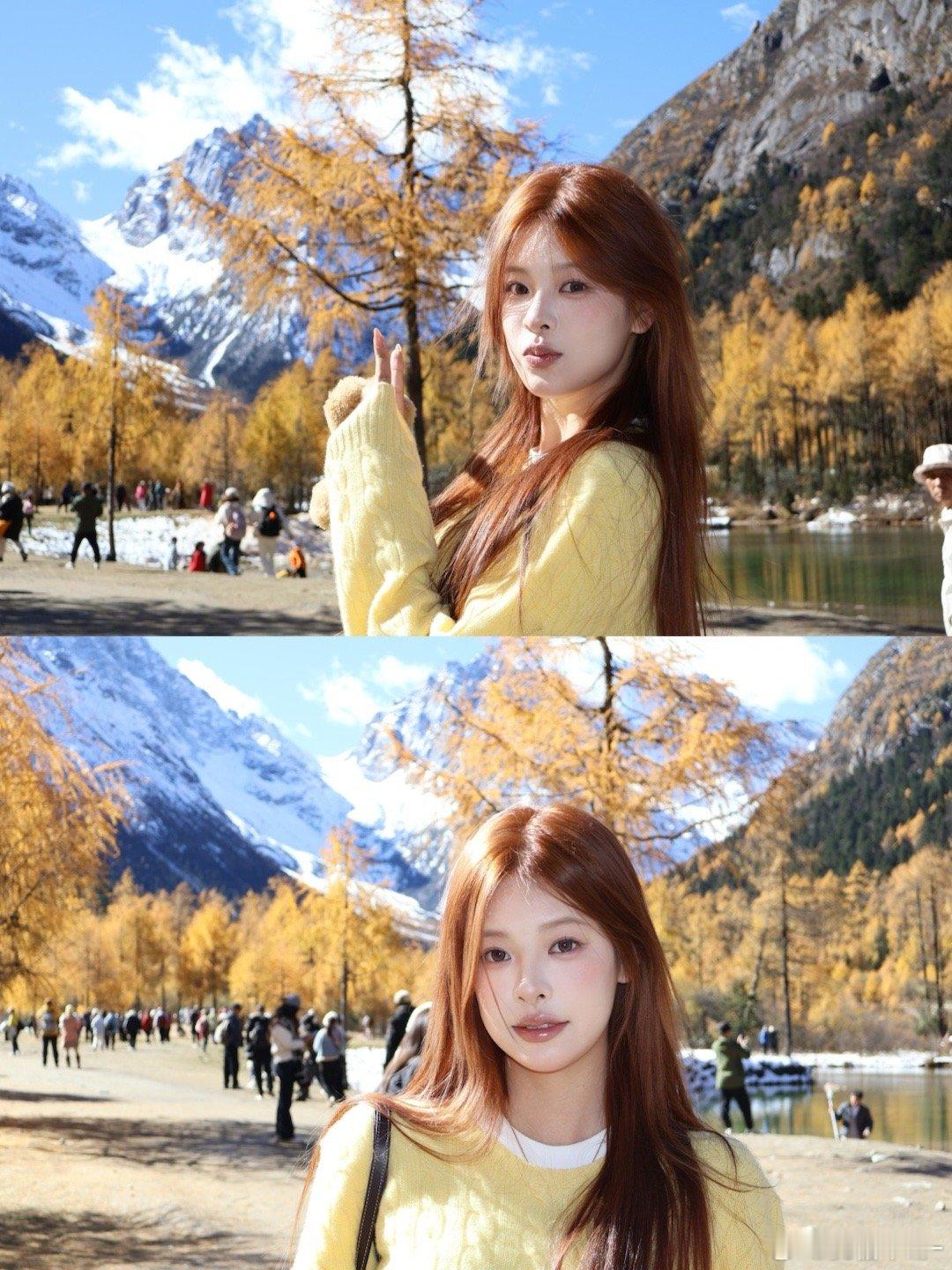 在川西的那几天 这个月的雪山真的好惊艳！第一次见到这么红的枫叶！！🍁 