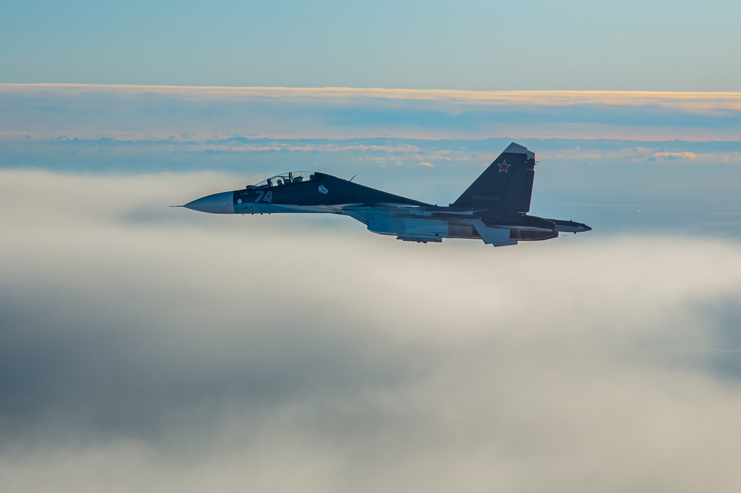 第4近卫海航突击航空团苏-30SM，蓝74/RF-34012。上一次看到蓝74的