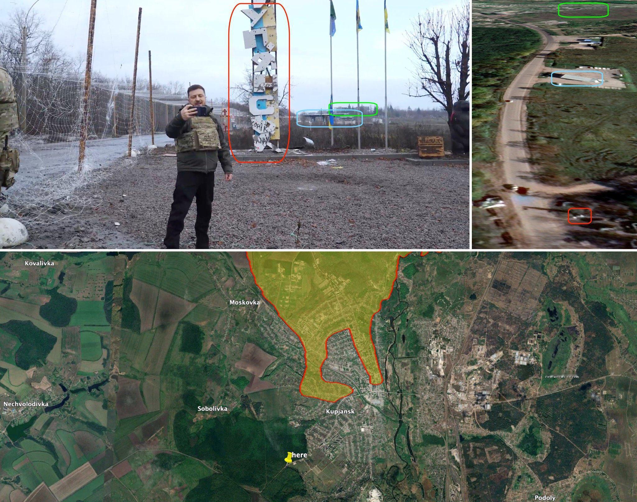 12月12日，泽连斯基访问库皮扬斯克期间，距离俄军阵地仅 1.3 公里 