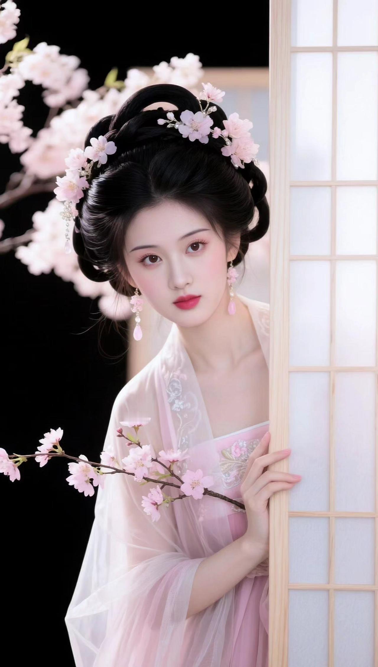 AI樱影仕女图 抖音ai创作