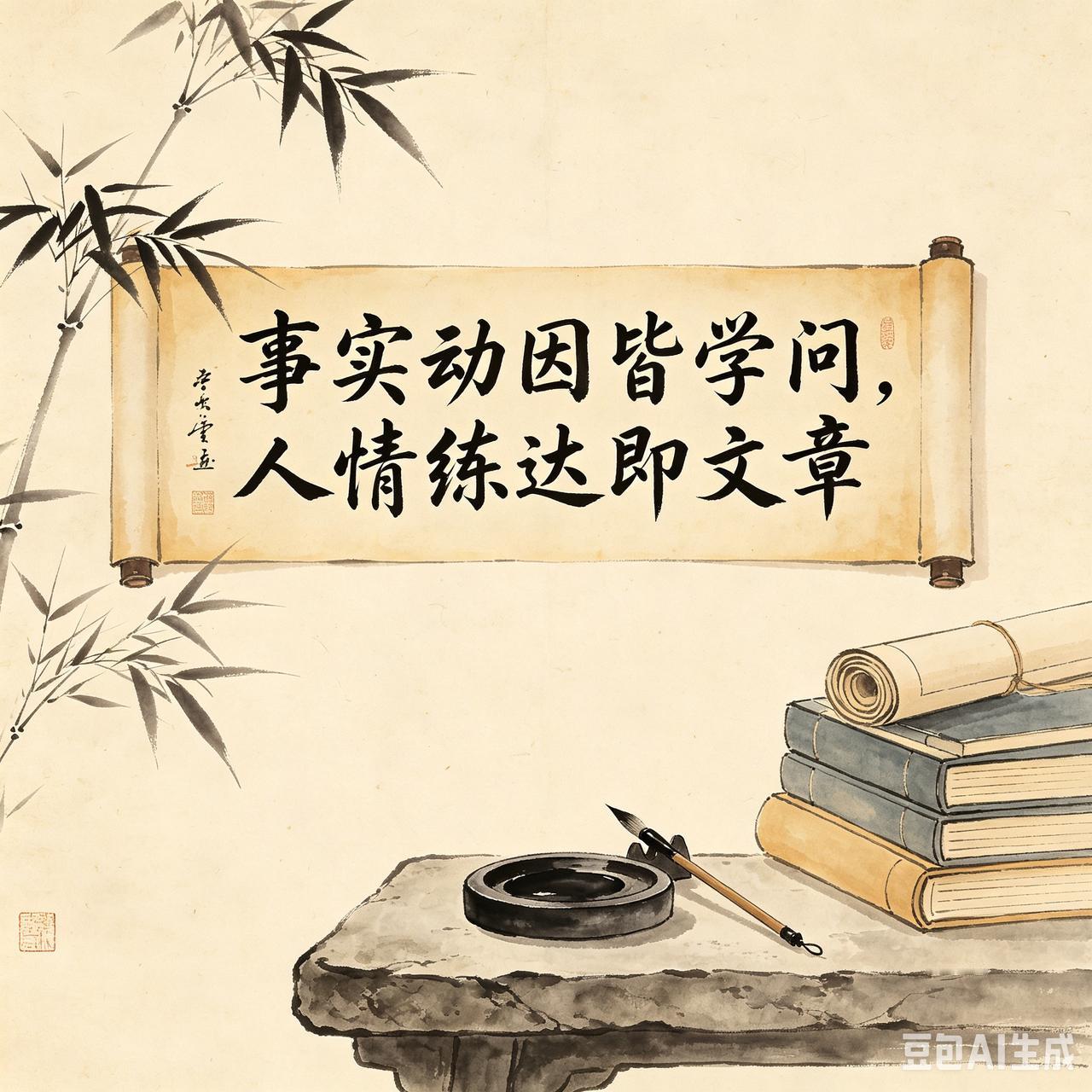 事实动因皆学问，
人情练达即文章！