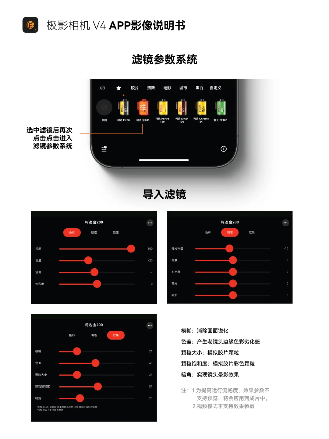 极影相机v4使用说明书-滤镜系统