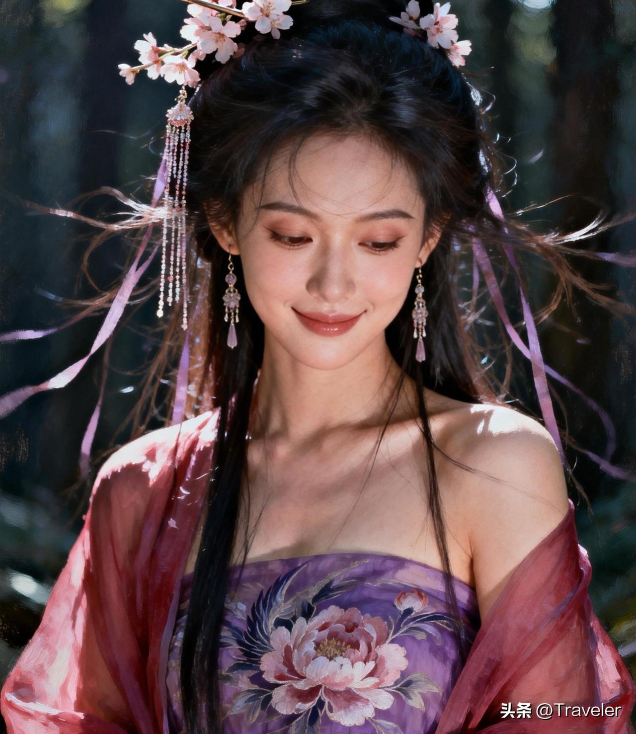 穿越时空的古典美人，花间仙子般的优雅与美丽。