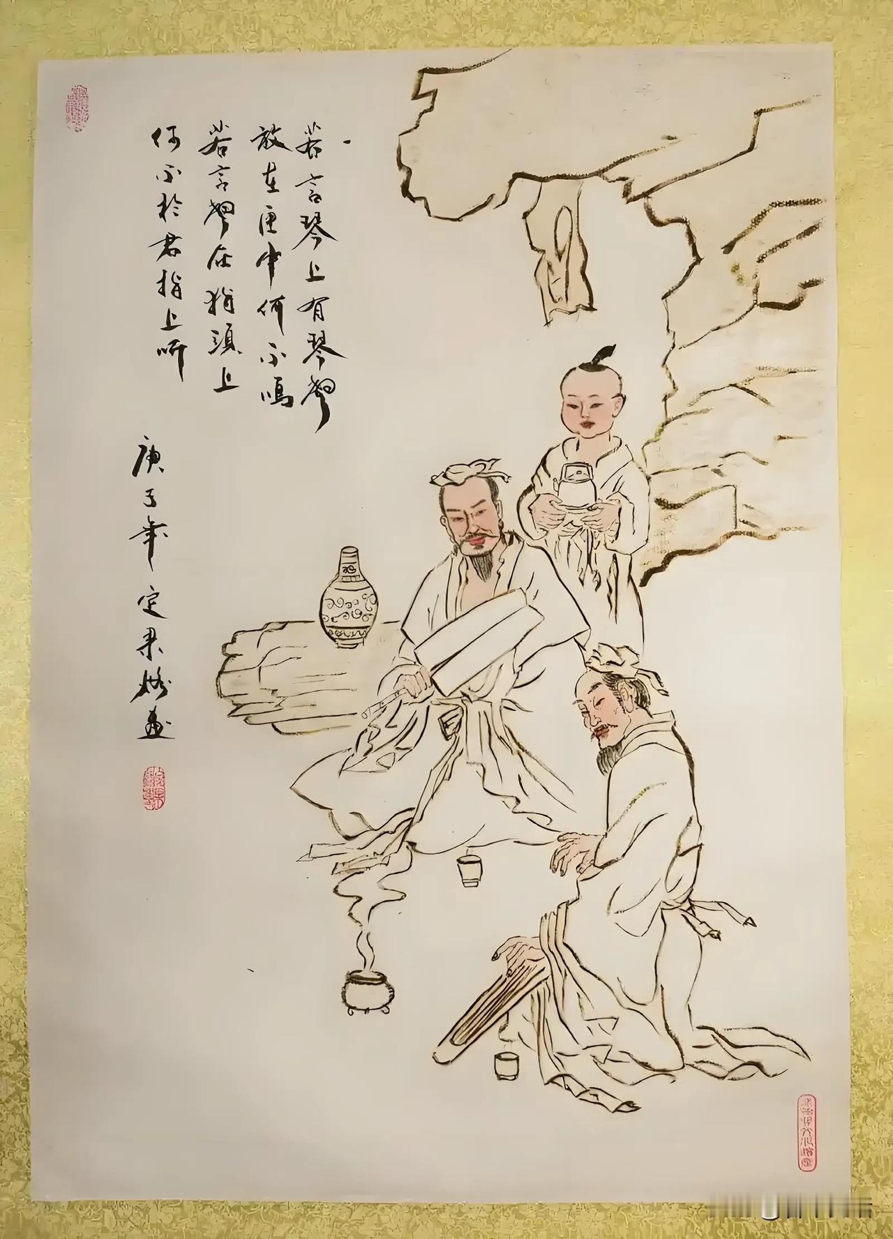 上联描绘了一个人在琴棋书画方面都有了解，展现出多才多艺的形象。下联的“诗酒花茶”