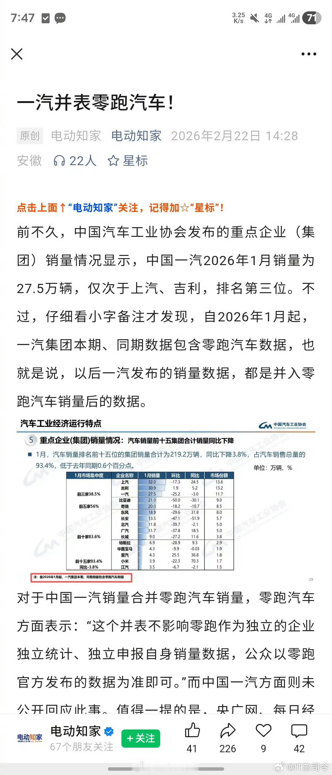 嘶，一汽把零跑的销量并到自己销量里，这不纯纯皇帝的新衣