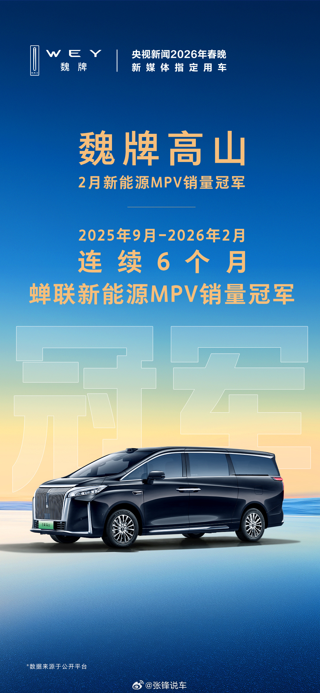 新能源 MPV 销量冠军六连冠实力，魏牌高山 守护每一段美好旅程！超大空间、舒适