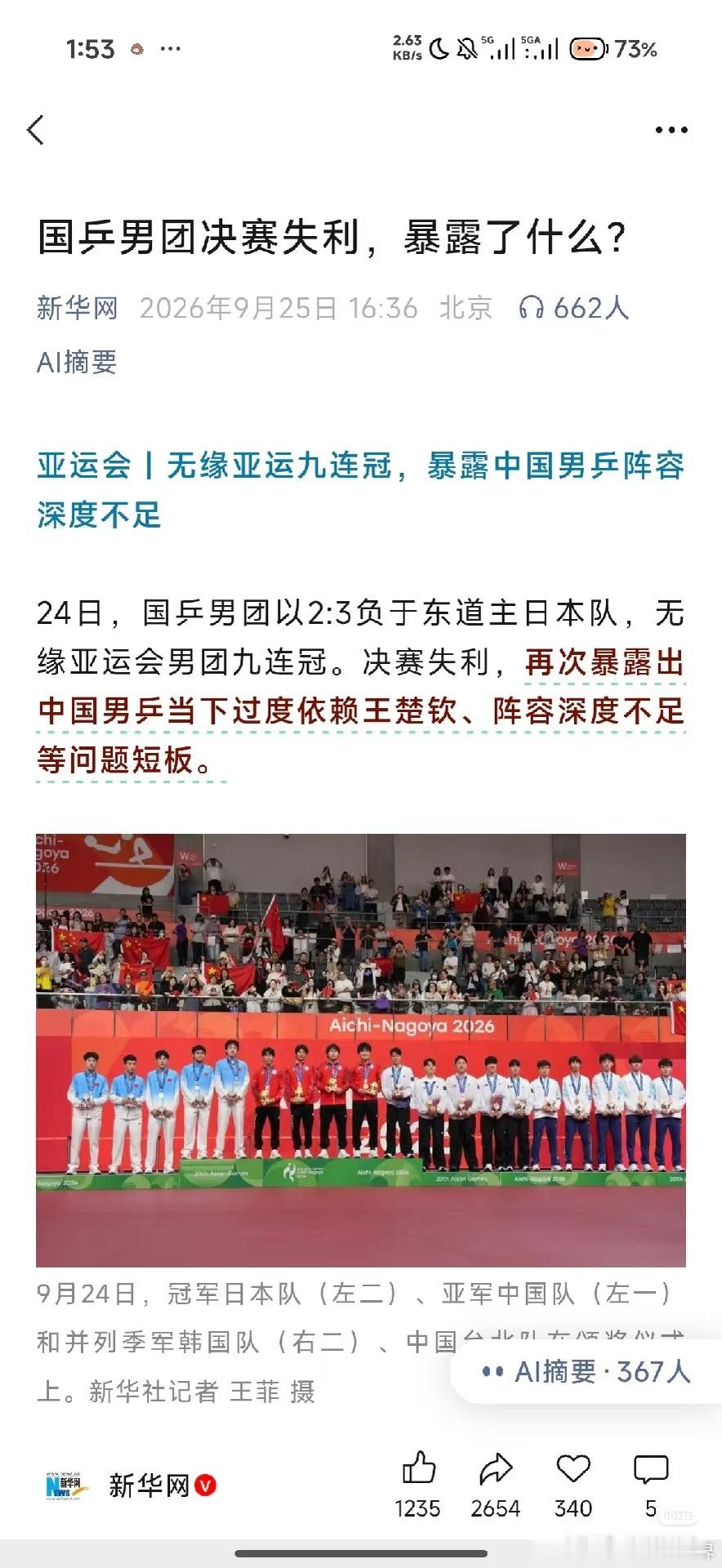 邓亚萍说王楚钦不能为输球找借口真正的官方是这么说的。以后别再问国乒男队怎么青黄不