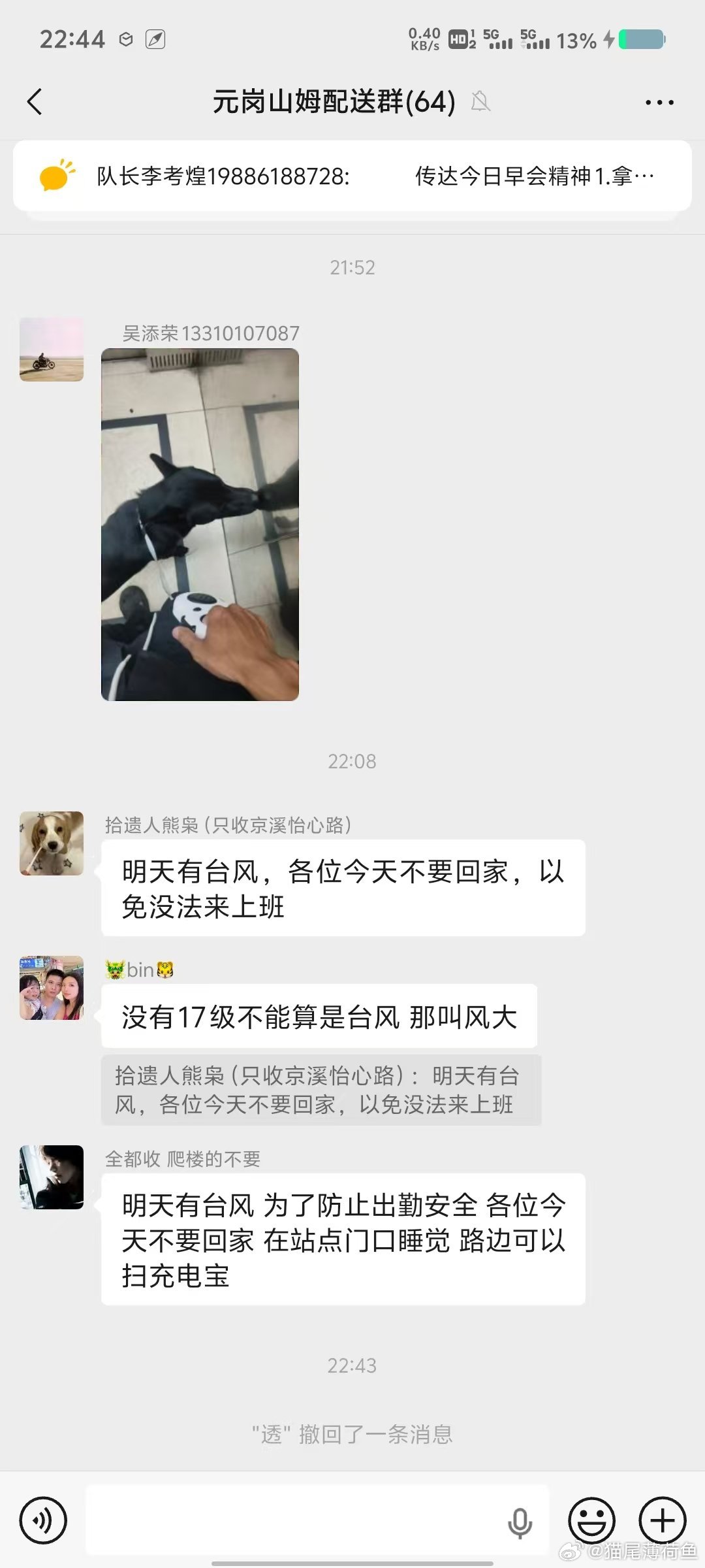 笑不活了台风也要上班
