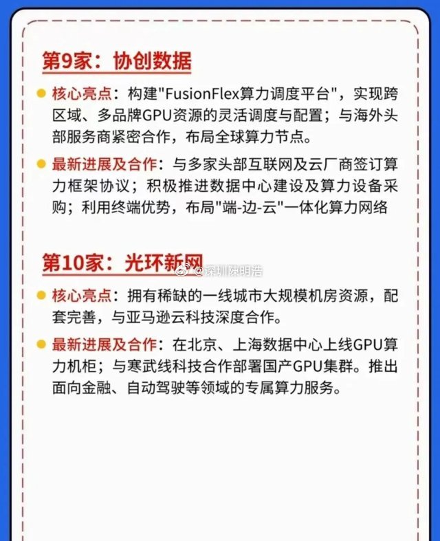  AI时代核心刚需！算力租赁10大龙头全梳理。✅宏景科技：智算中心项目落地，软硬