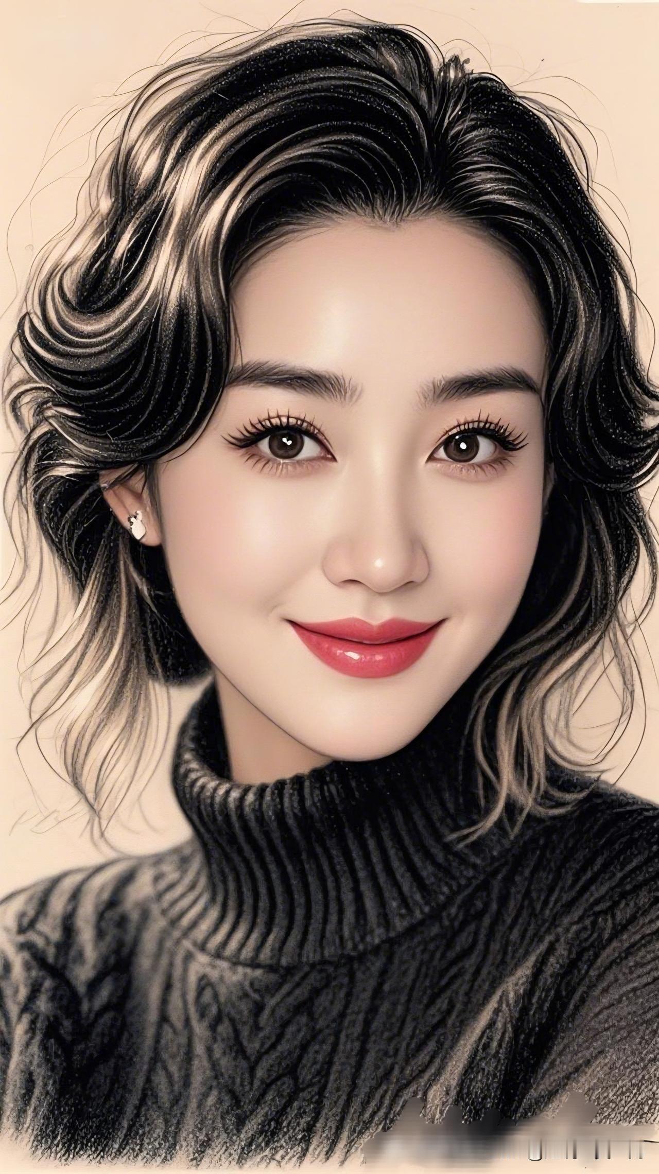 红妆美人笑，黑衣似墨香。你认为什么样的中年女性最有魅力 甜美微笑，温柔卷发，优雅