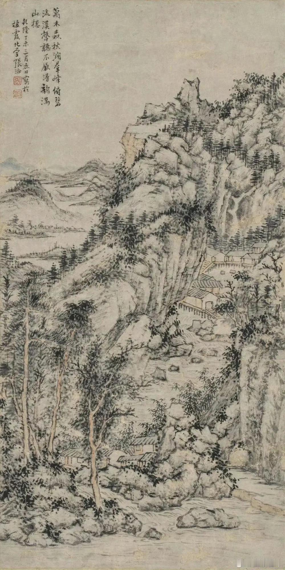 清·张洽的《万木森秋图》值得好好品味一番。张洽（1718 - 1799），江苏人