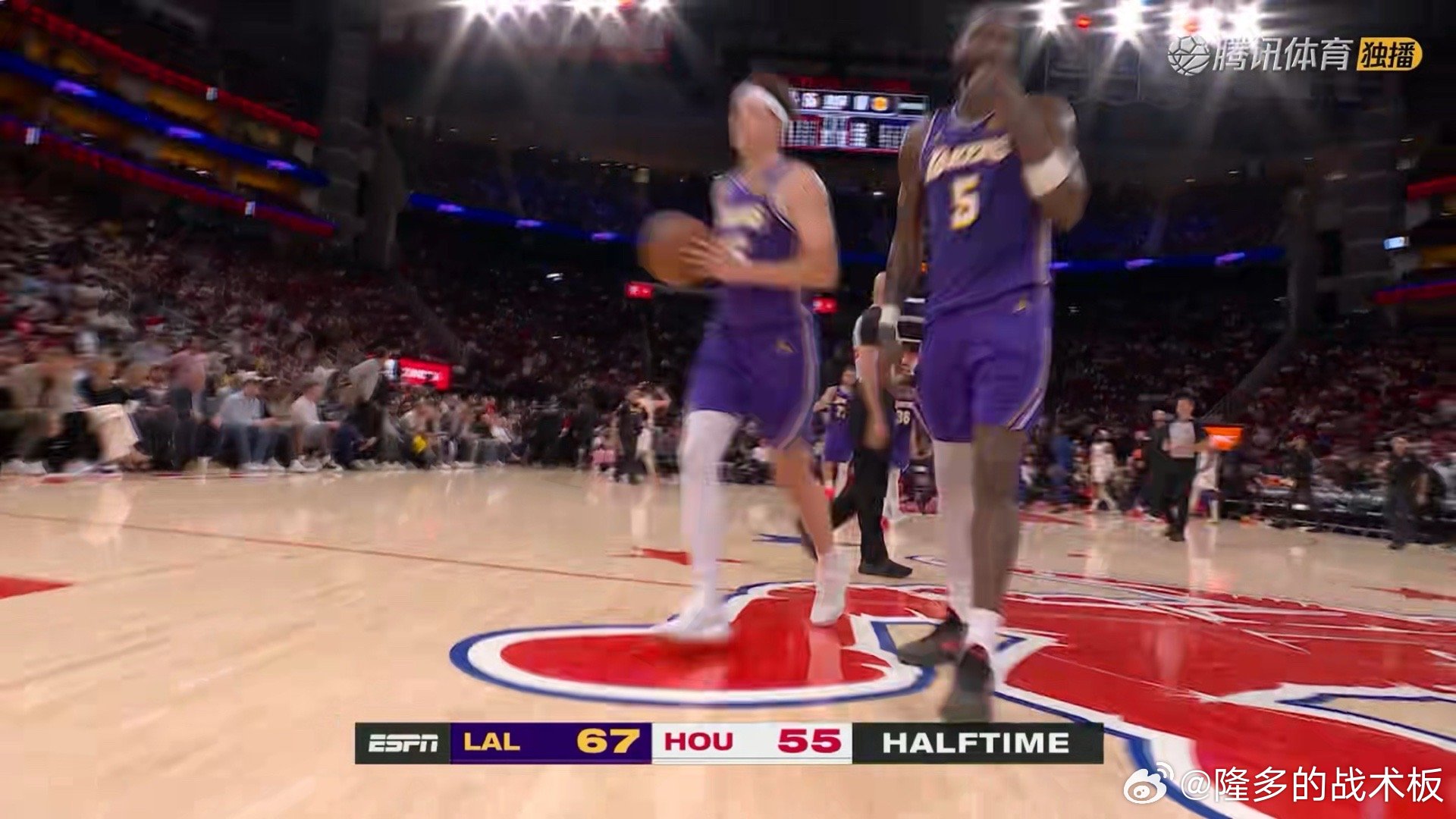 湖人67-55半场领先火箭！有什么想说！湖人vs火箭