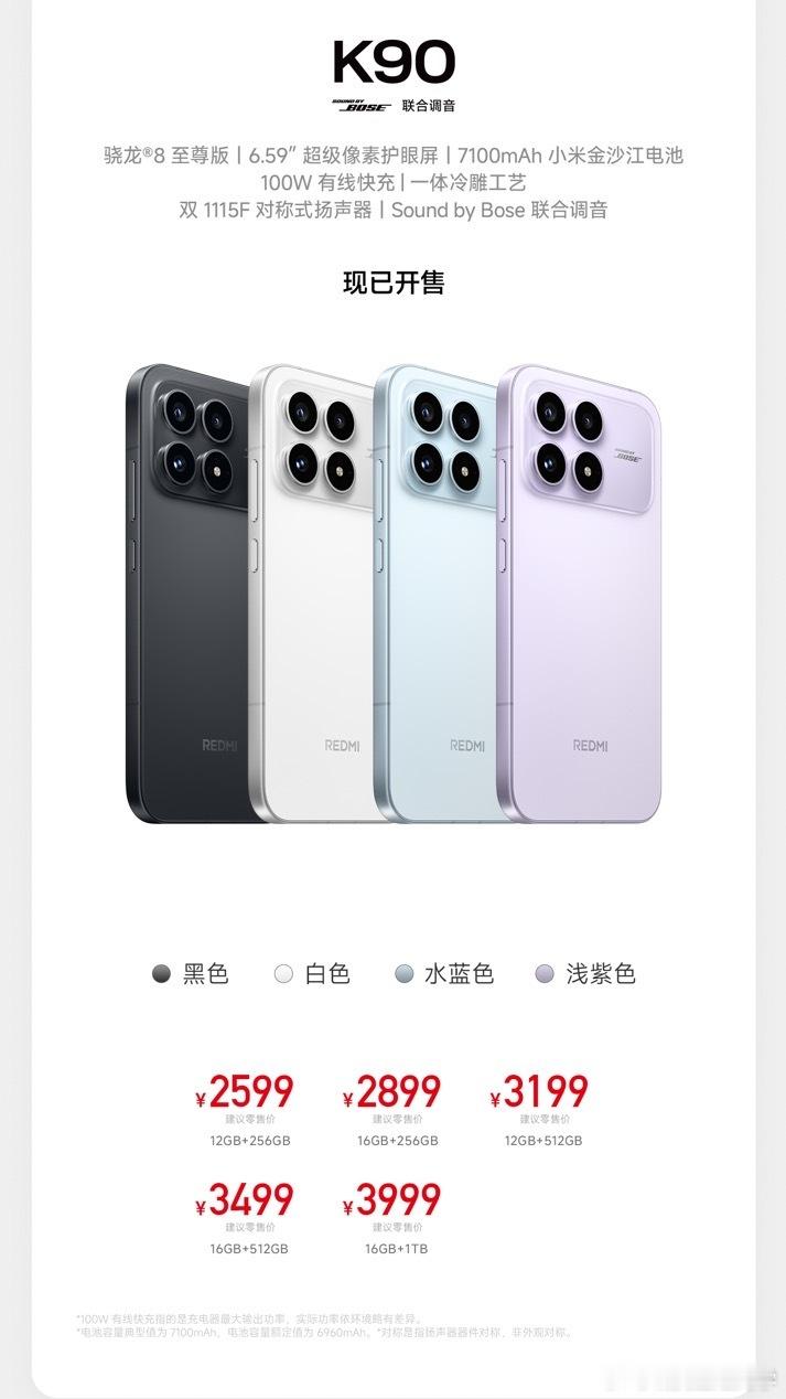 卢伟冰发布会后调低K90售价昨晚发布会时候看了价格，感觉还不错呀！刚刚看到k90