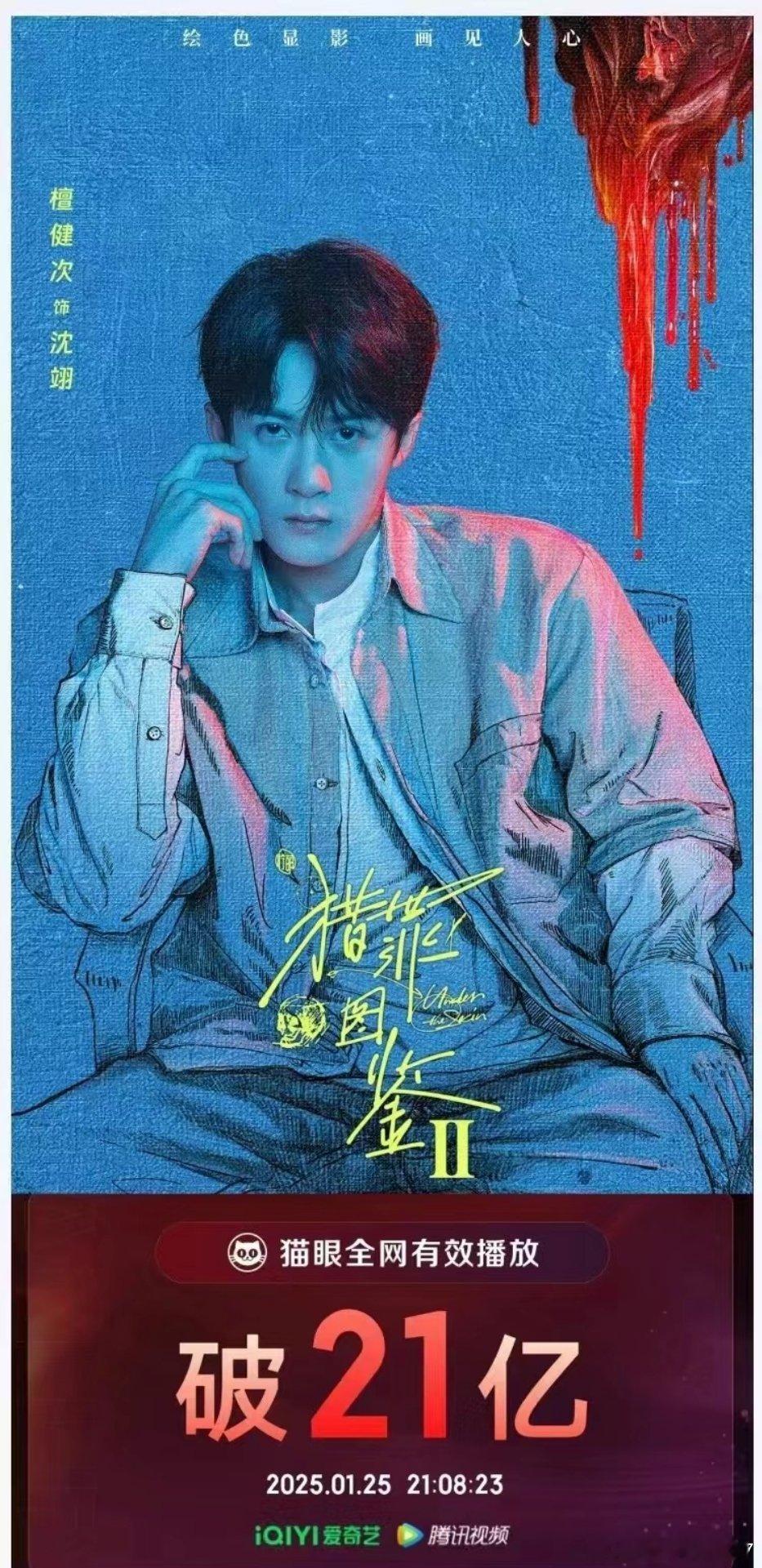 檀健次《猎罪图鉴2》全网有效播放破21亿！檀健次真牛啊！ 