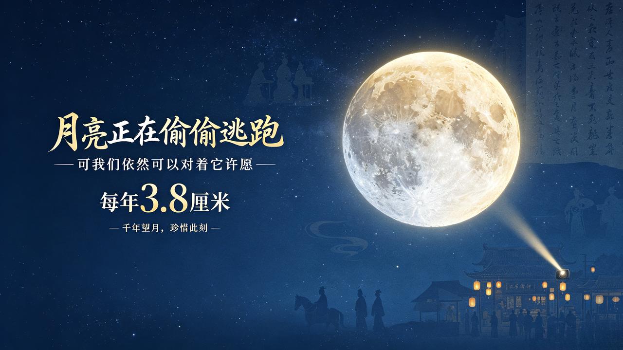 月亮正在偷偷逃跑，可我们依然可以对着它许愿
 
昨晚抬头看月亮的时候，我突然被一