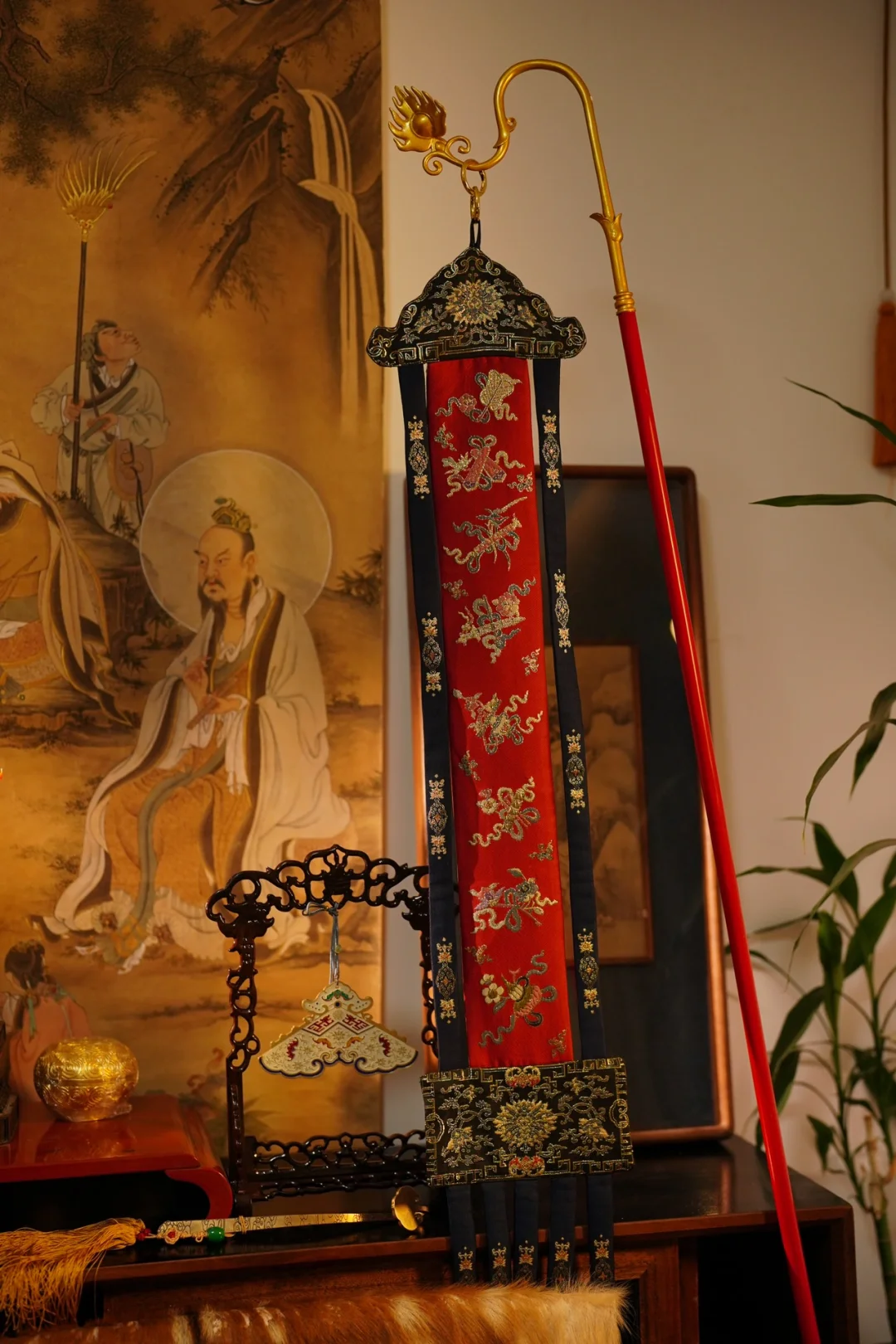 复刻明代的仪仗杆子 华盖杆子出来了