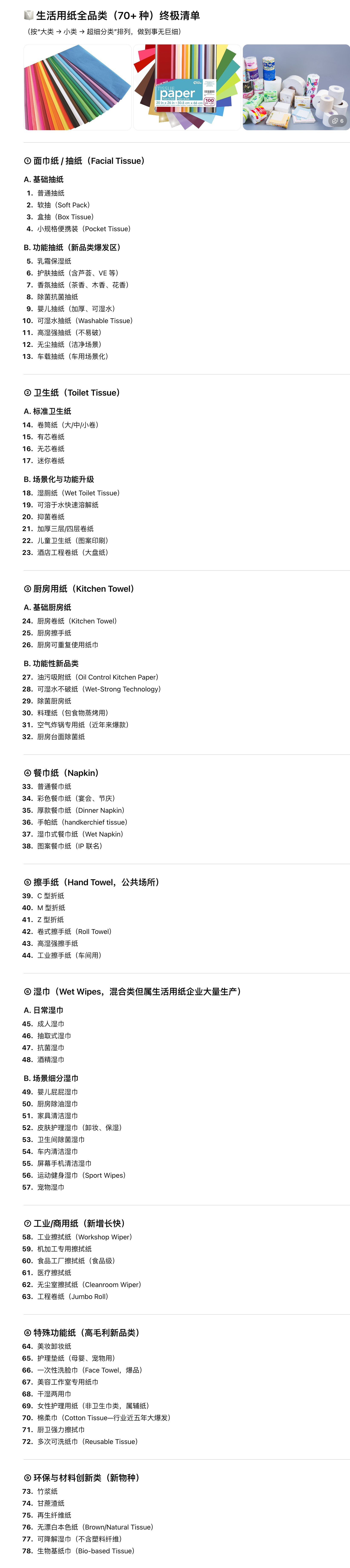 你家里的生活用纸会超过 5 种吗？生活用纸原来那么复杂，不仅有厨房用纸，还有厨房