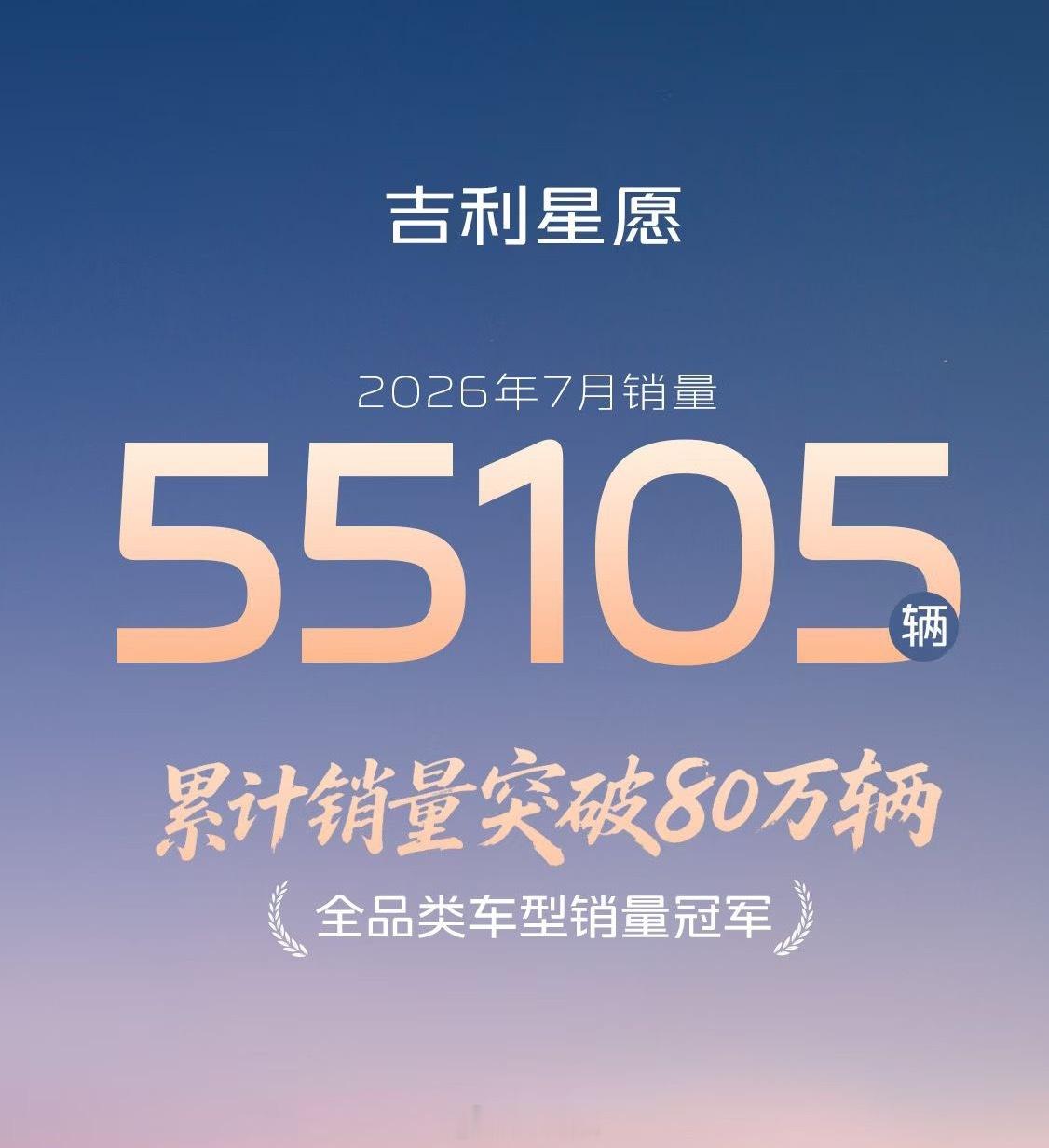 吉利星愿单月卖了5.5万台，这个车再怎么不赚钱，平摊成本后也能赚钱了，关键是排面