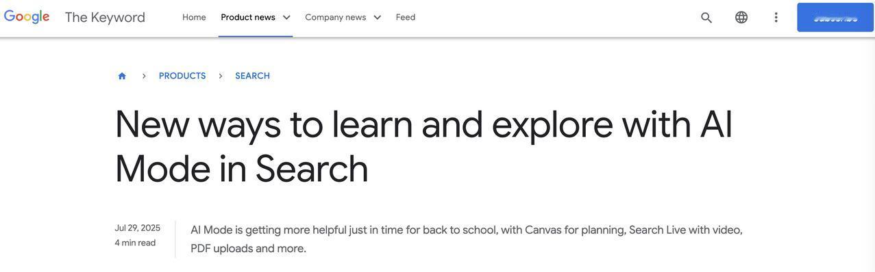 Google AI Mode 强化学习工具：图片、PDF 上传 + Canvas