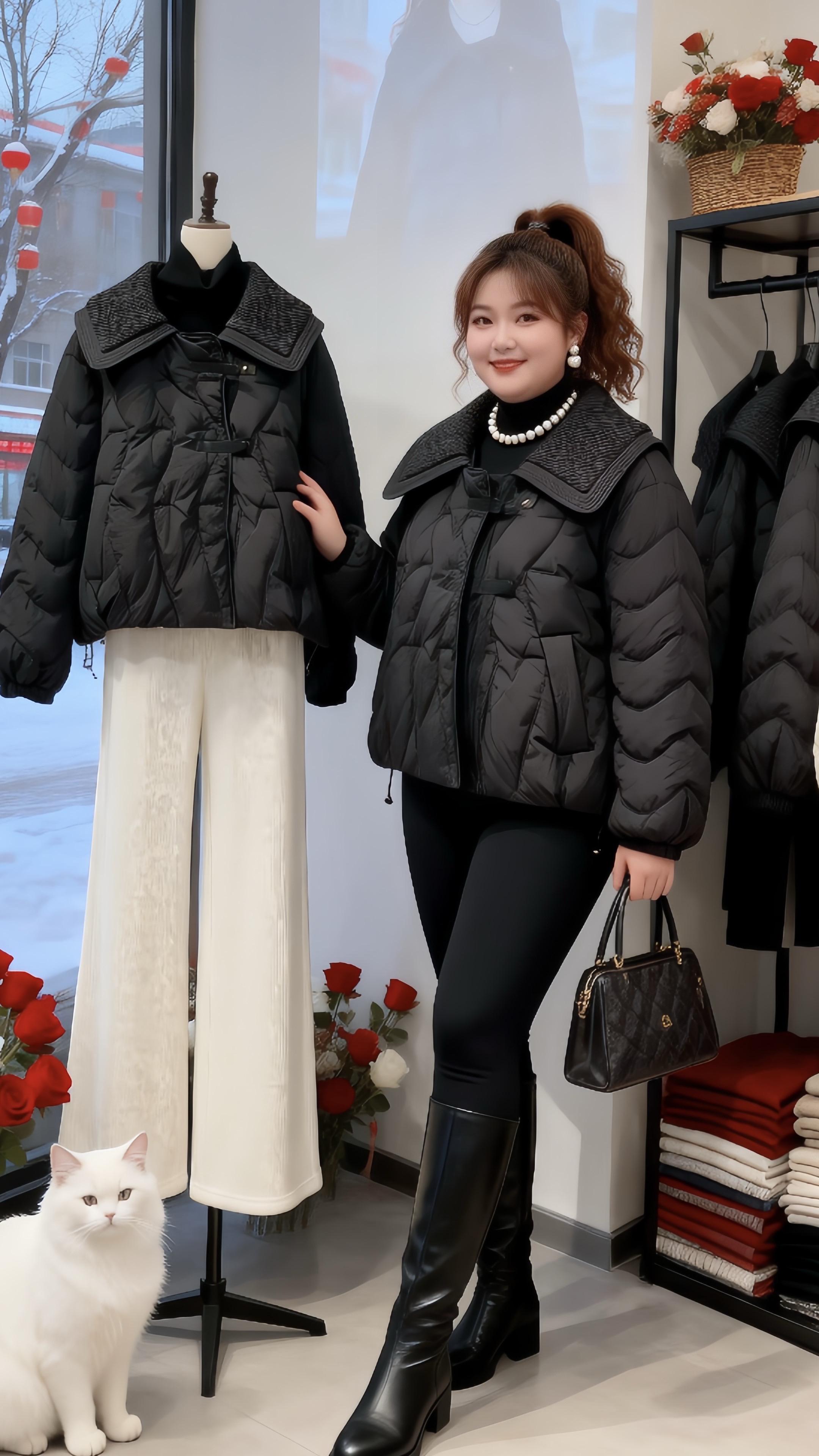 冬季穿搭 大码女装保暖外套秋冬羽绒服穿搭思路冬季实穿型衣服分享