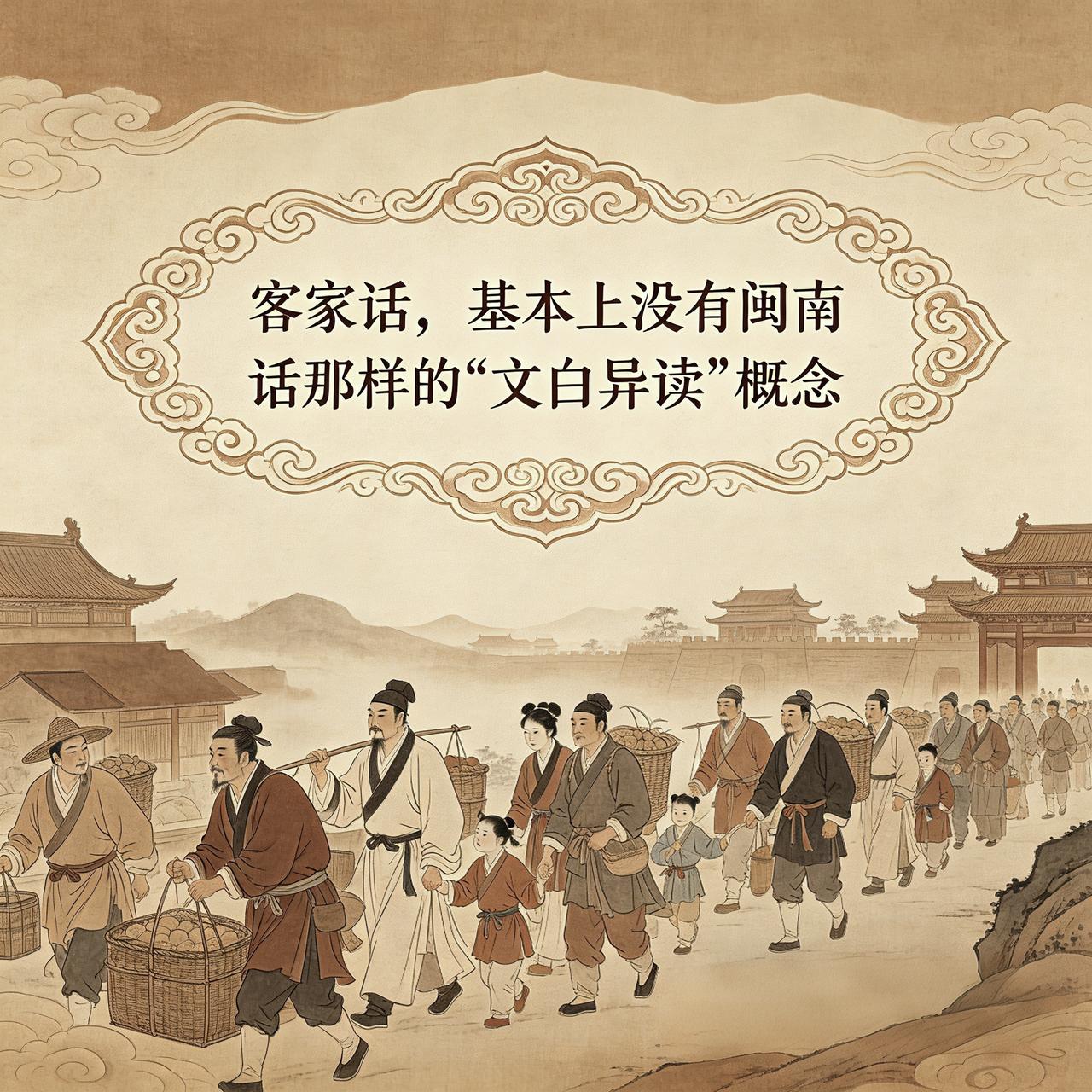 客家话出现“文白异读”情况，跟闽南话这类方言，系统化的分为两套口音的所谓“文白异