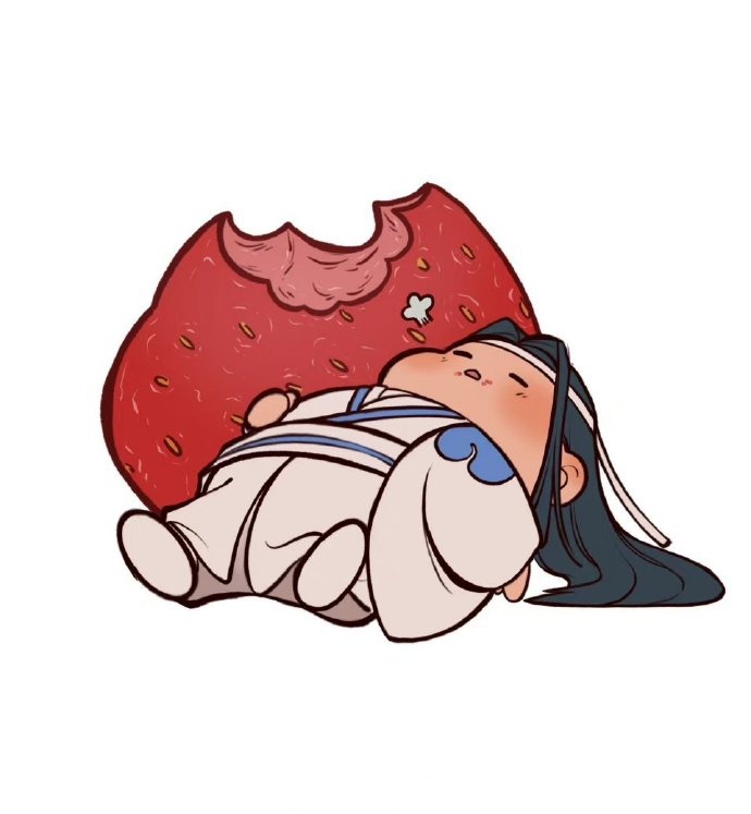 #魔道祖师# 吃饱了睡觉觉，我也想吃草莓啦[哇][哇][哇]twi：Casaro