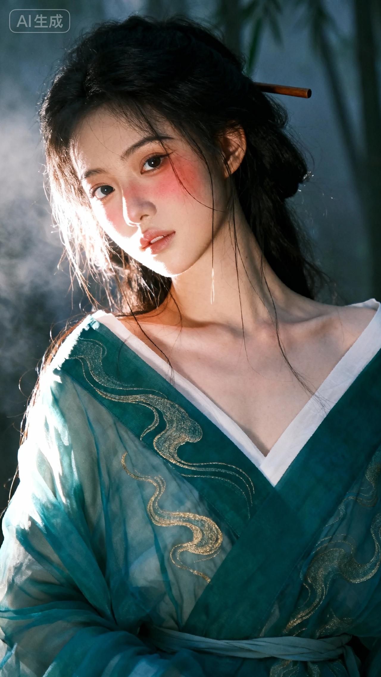 “古风少女，青丝如瀑，红妆似火”🌿💄👗