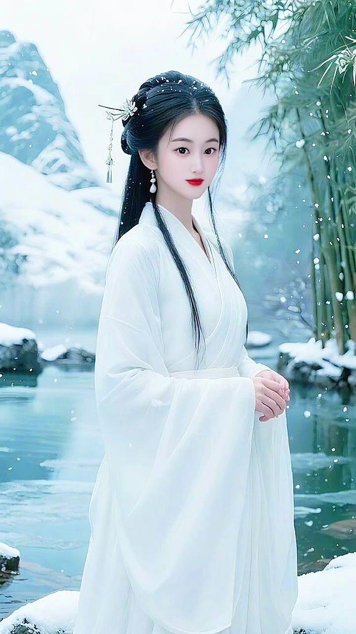 汉服上身满满的温婉古典风 清冷古风 汉服雪景 国风古韵 仙气飘飘