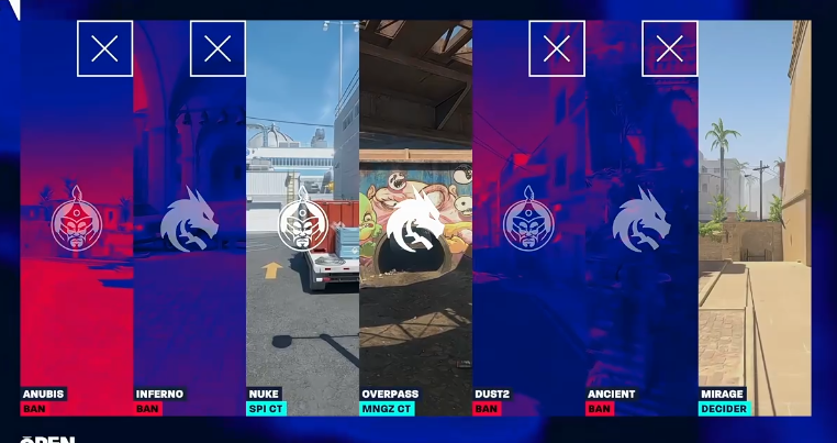 BLAST鹿特丹Spirit对阵TMLZ选图：Nuke Overpass Mirage