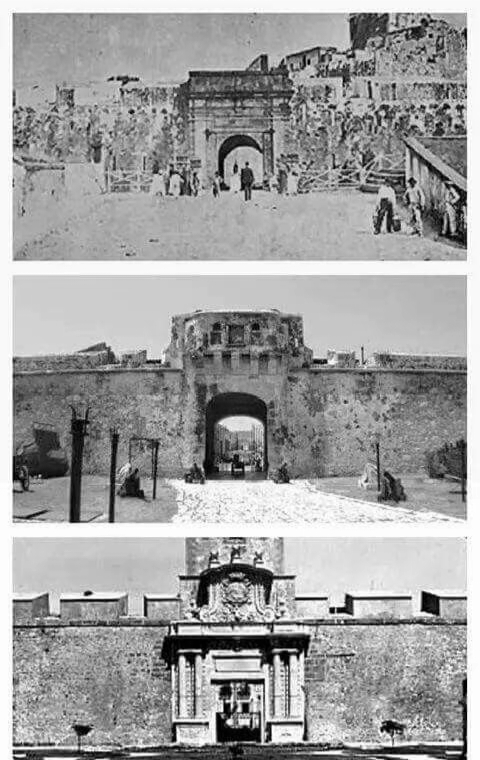 1634年始建的防御城墙，19世纪末对城门进行改头换面，最后干脆直接夷为平地，多