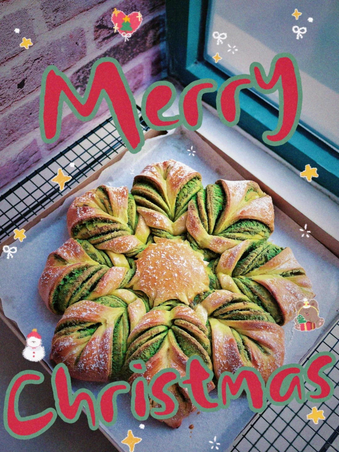 做一款圣诞🎄雪花面包，祝姐妹平安快乐！