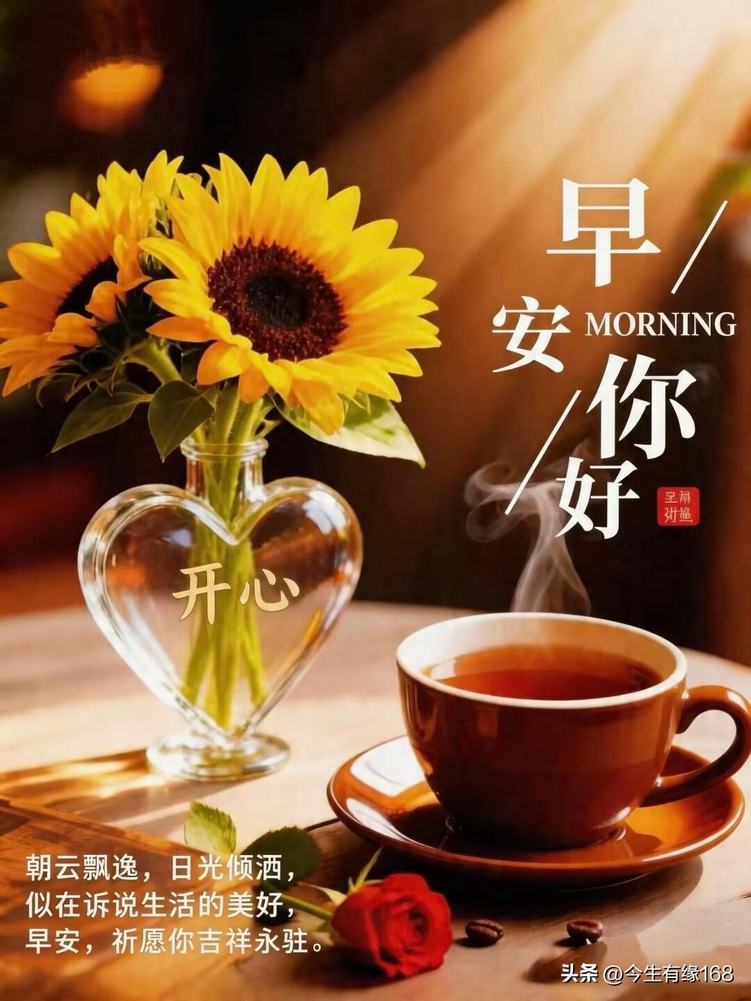 迎着清晨第一缕霞光，把满心祝福悄悄送出。晨光温柔，岁月安然，千好万好，不及健康平