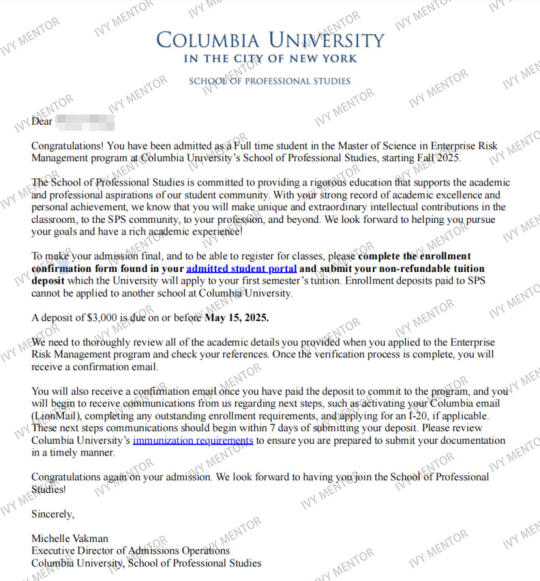 哥伦比亚大学企业风险硕士offer ~
