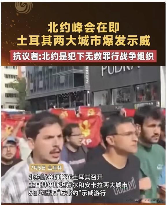 北约峰会在即，举办国土耳其伊斯坦布尔和安卡拉两大城市爆发声势浩大示威。
抗议者: