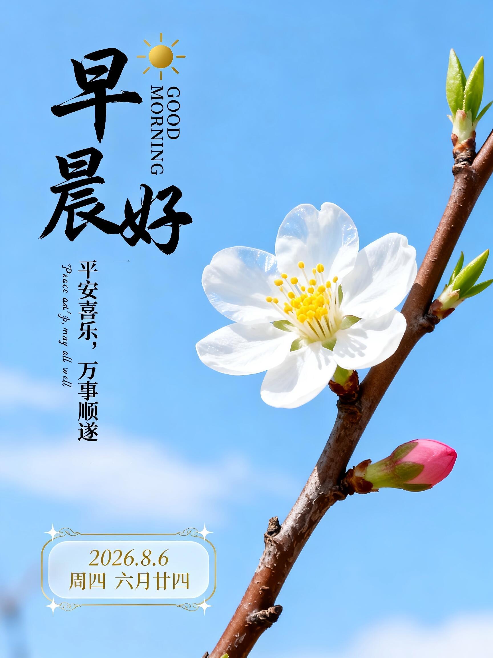 2026.8.6周四早安祝福图片壁纸拿图吱一声噢～ 