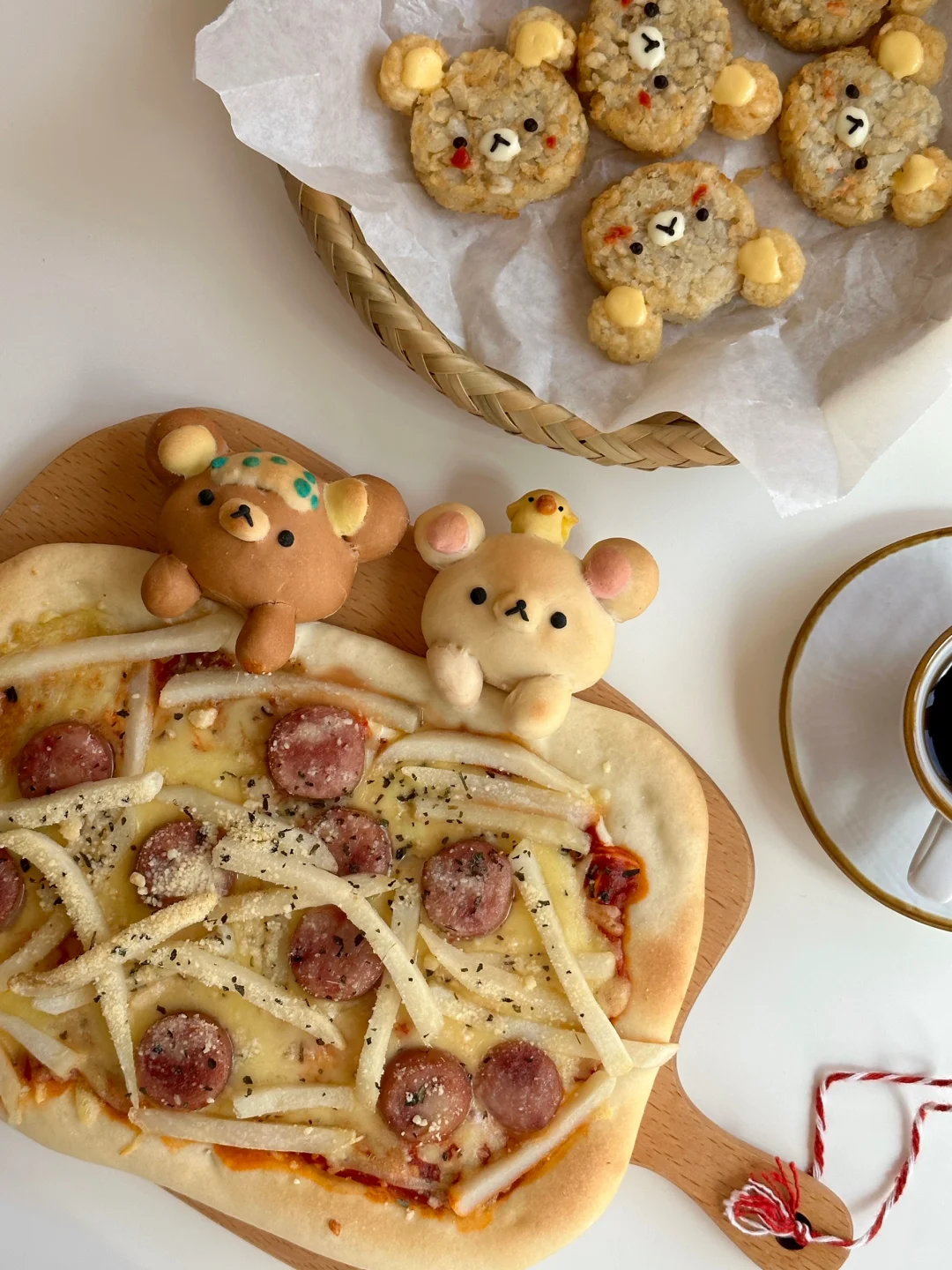 自制轻松熊披萨薯饼套餐～