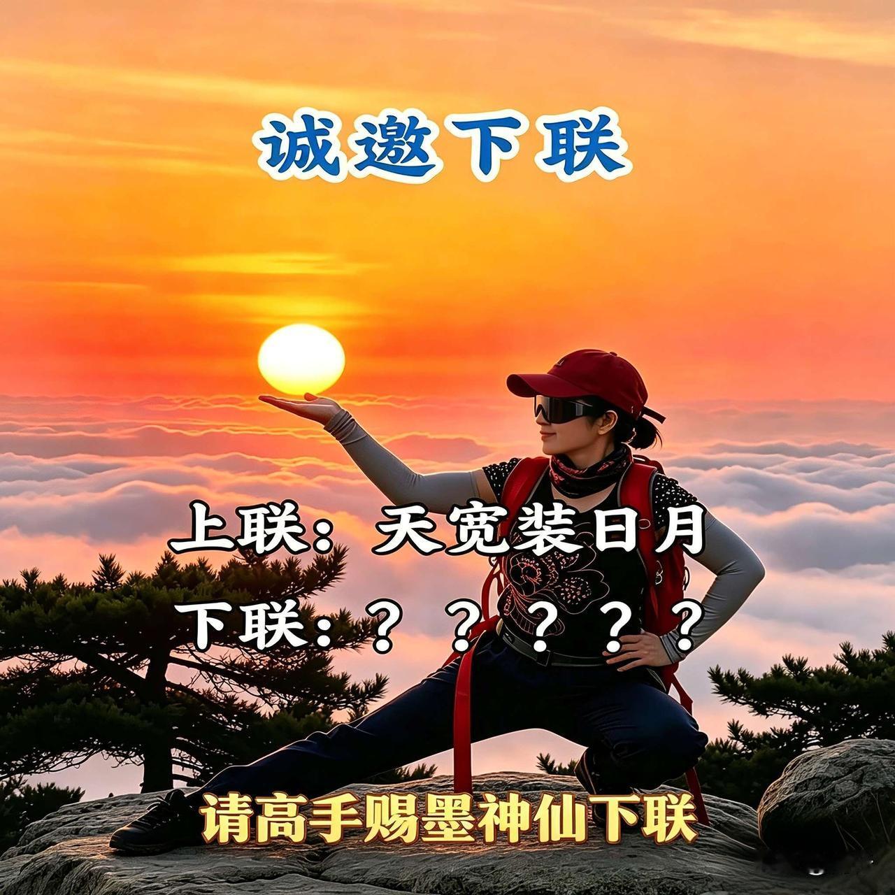 这意境绝了🔥！
上联写尽天地辽阔，
上联“天宽装日月”
格局直接拉满！
配上这