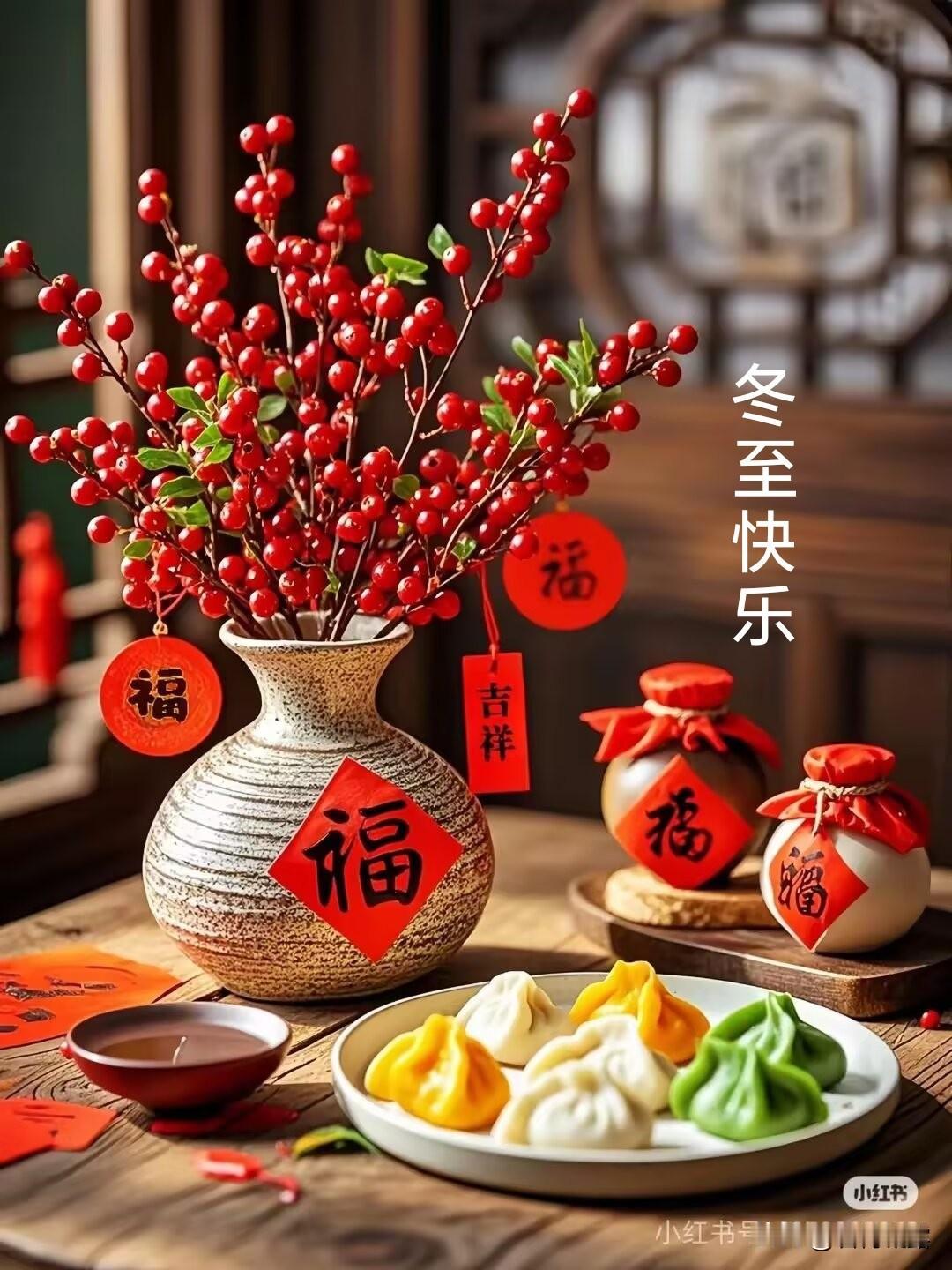 冬至以至，团团圆圆，冬至安康，幸福美满，岁岁平安。冬至最长的夜，愿有最暖的陪伴，