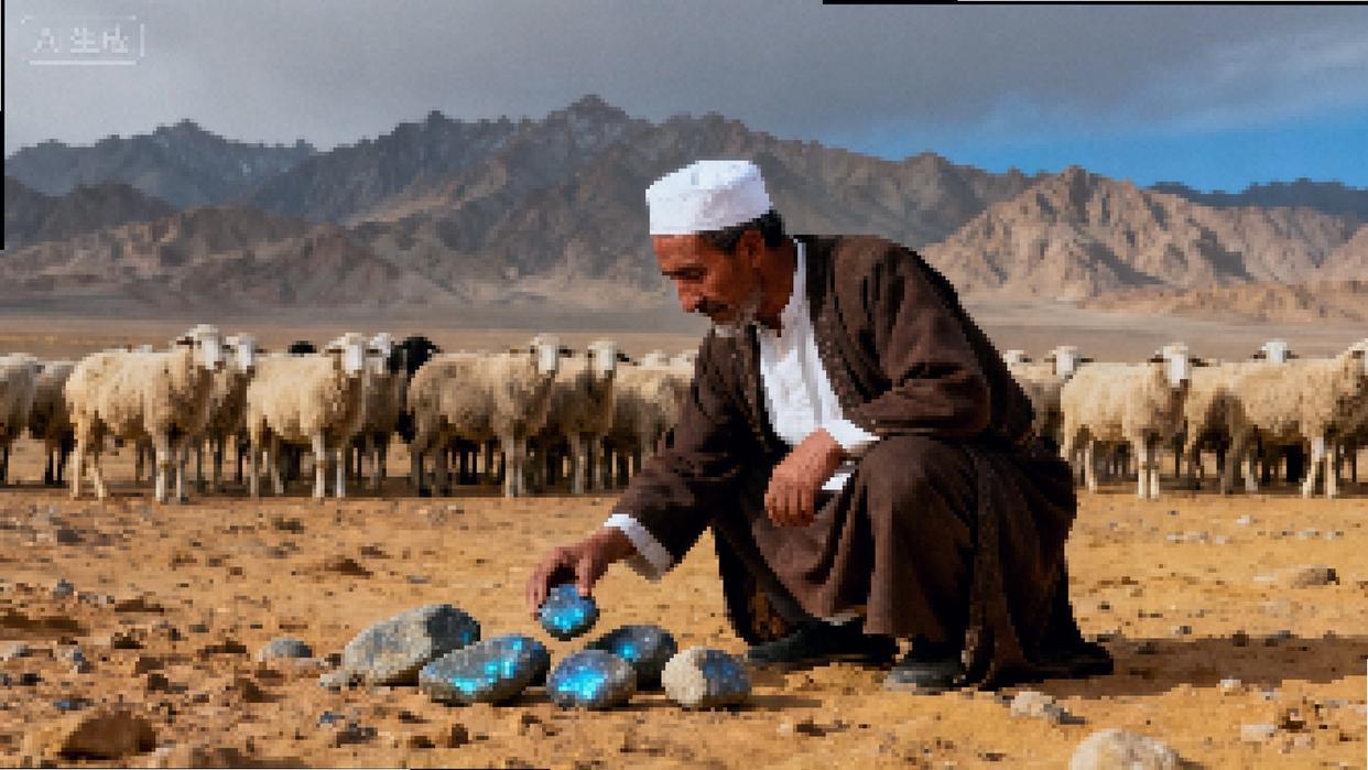 1930年，新疆一位牧民在放羊时，发现羊群突然避开了一片草地，他走近一看，草地上