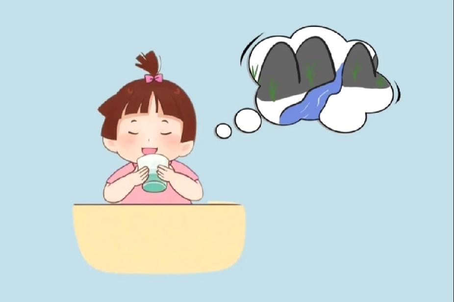 看图猜成语｜喝水女孩+山水遐想，你能快速猜出吗