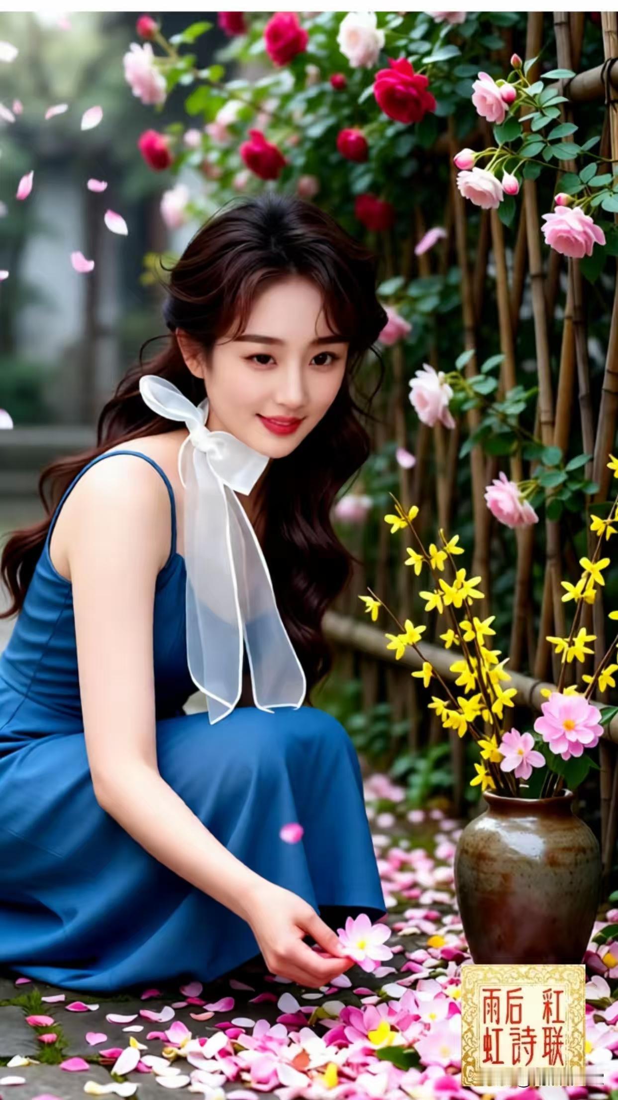 殿前欢·落瓣闲情
舞残英，
风卷红袂韵幽清。
香飘暗惹诗思盛，
莫叹飘零。
铺阶