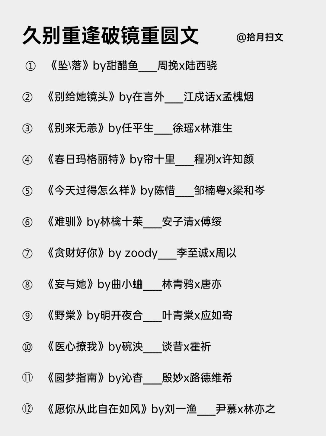 24本巨好看破镜重圆文‼️有幸再续前缘