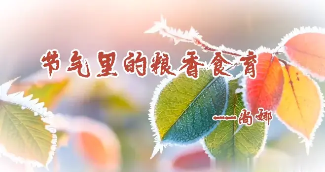粮食文化大家谈|尚娜：节气里的粮香食育