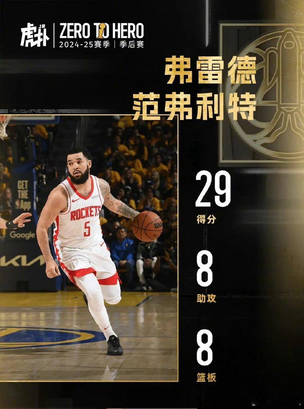 别拿范乔丹不当乔丹    范弗利特弧顶再中三分，本场目前13投7中，三分球9投6